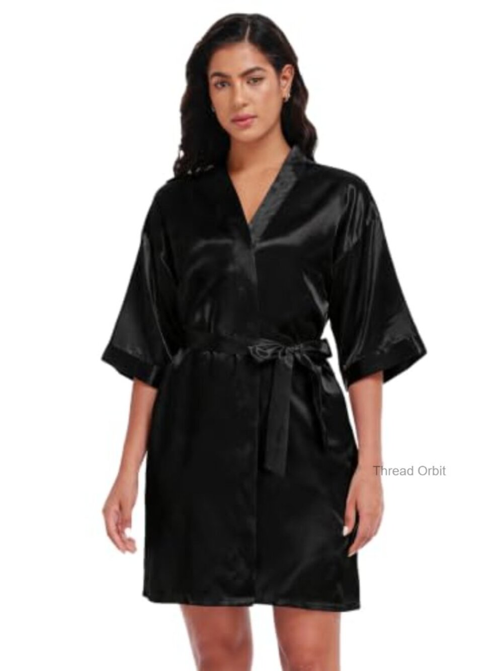 Women's Satin Kimono Robe V-Neck Bridesmaid Wedding Loungewear